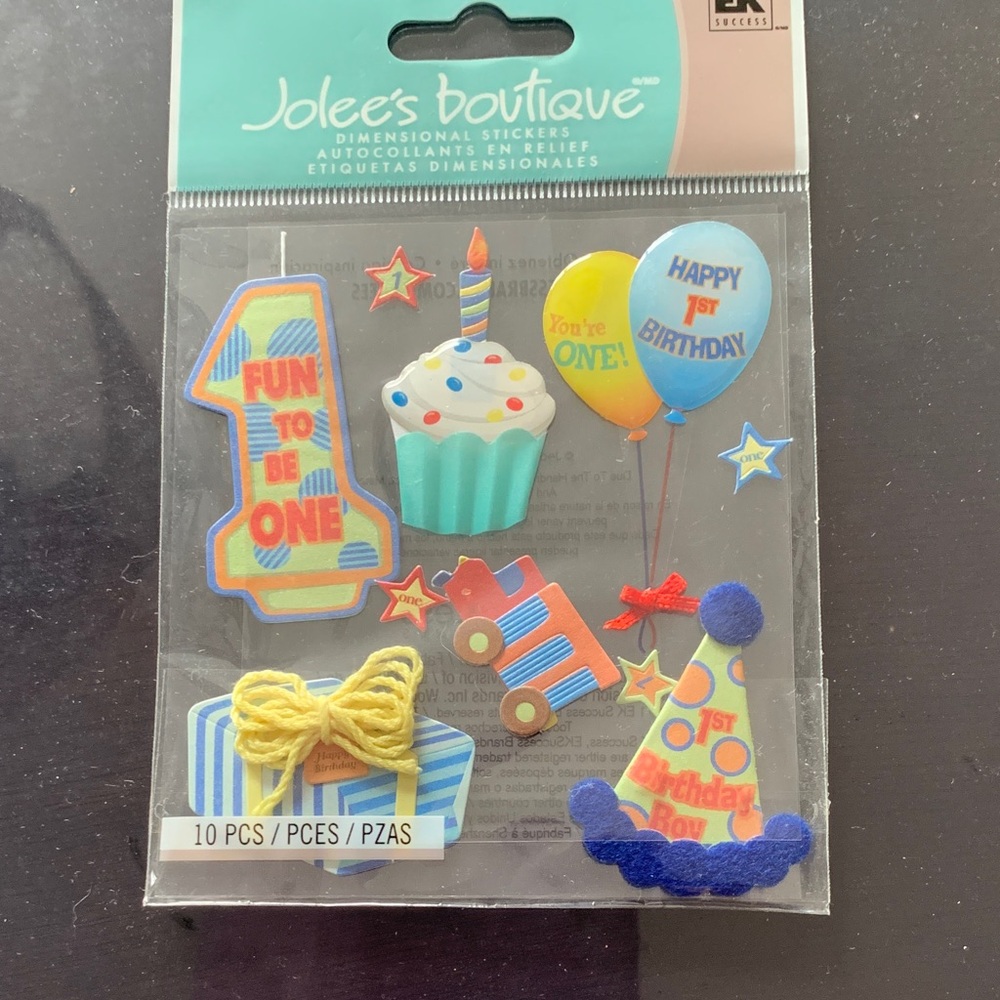 Birthday Stickers - Blue, Red, Yellow